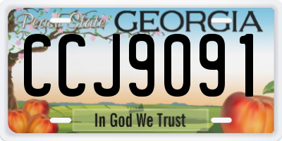 GA license plate CCJ9091