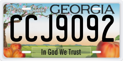 GA license plate CCJ9092