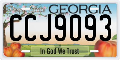 GA license plate CCJ9093
