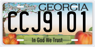 GA license plate CCJ9101