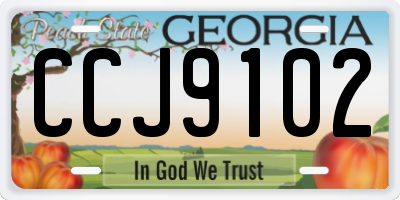 GA license plate CCJ9102