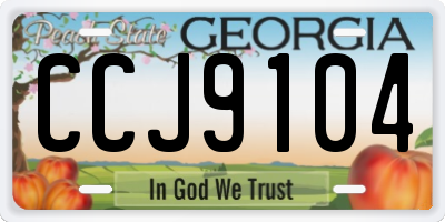 GA license plate CCJ9104