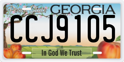 GA license plate CCJ9105