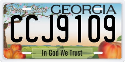 GA license plate CCJ9109