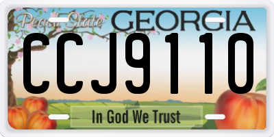 GA license plate CCJ9110