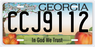 GA license plate CCJ9112