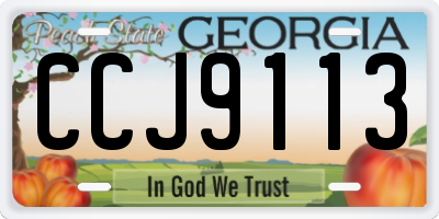 GA license plate CCJ9113