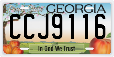 GA license plate CCJ9116