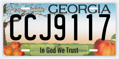 GA license plate CCJ9117