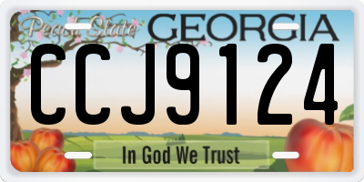 GA license plate CCJ9124