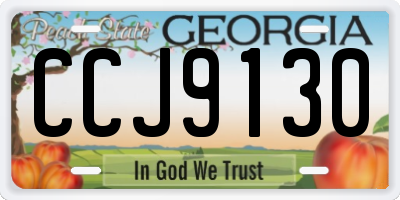GA license plate CCJ9130