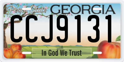 GA license plate CCJ9131