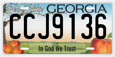 GA license plate CCJ9136