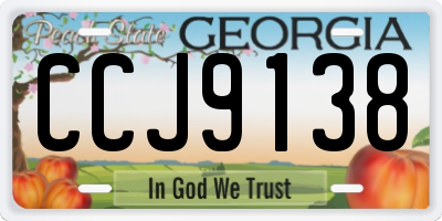 GA license plate CCJ9138