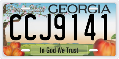 GA license plate CCJ9141
