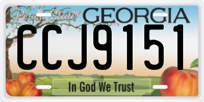 GA license plate CCJ9151