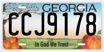 GA license plate CCJ9178