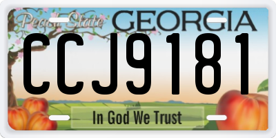 GA license plate CCJ9181