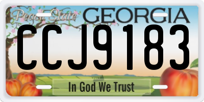 GA license plate CCJ9183