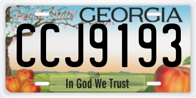 GA license plate CCJ9193