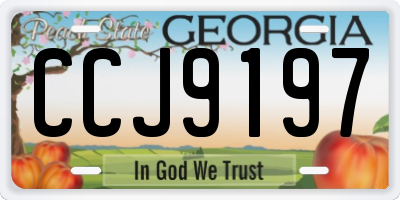 GA license plate CCJ9197