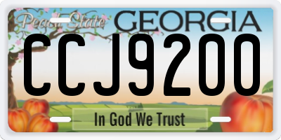 GA license plate CCJ9200