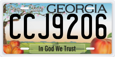 GA license plate CCJ9206