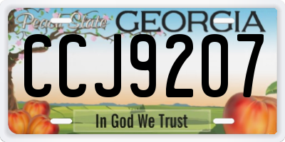 GA license plate CCJ9207