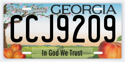 GA license plate CCJ9209