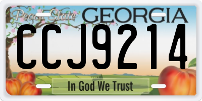 GA license plate CCJ9214