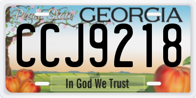 GA license plate CCJ9218