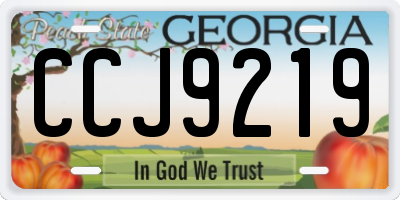 GA license plate CCJ9219