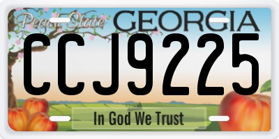 GA license plate CCJ9225