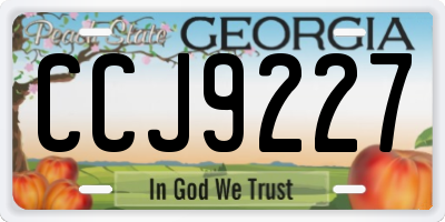 GA license plate CCJ9227