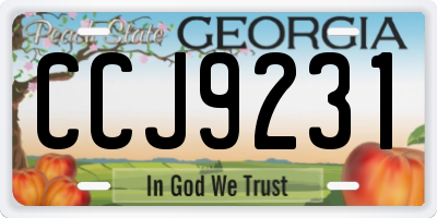 GA license plate CCJ9231