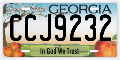 GA license plate CCJ9232