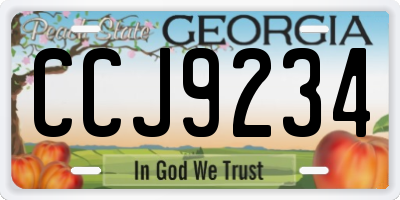 GA license plate CCJ9234
