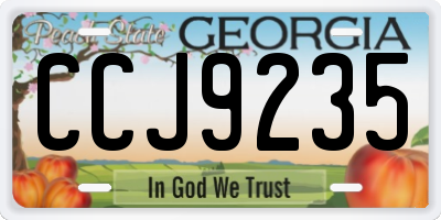 GA license plate CCJ9235