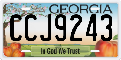 GA license plate CCJ9243