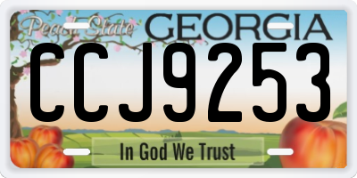 GA license plate CCJ9253