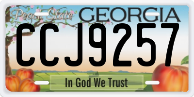 GA license plate CCJ9257