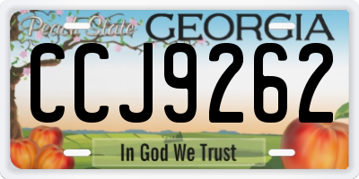 GA license plate CCJ9262