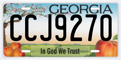 GA license plate CCJ9270