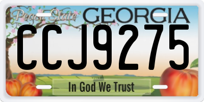 GA license plate CCJ9275