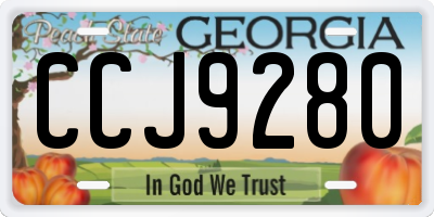 GA license plate CCJ9280