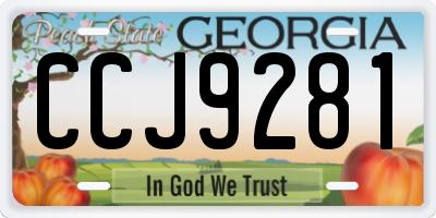 GA license plate CCJ9281