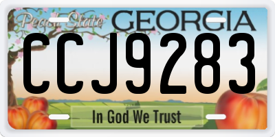 GA license plate CCJ9283