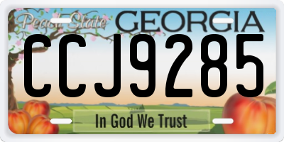 GA license plate CCJ9285