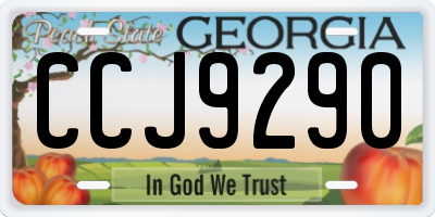 GA license plate CCJ9290