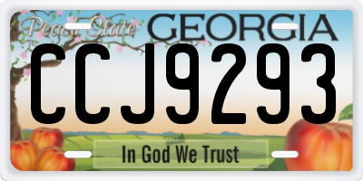 GA license plate CCJ9293